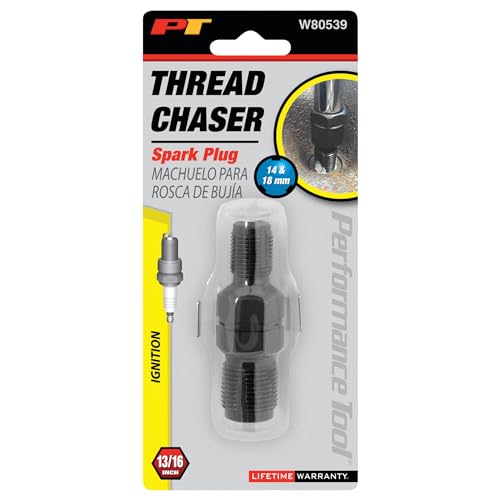 Performance Tool W80539 14 mm and 18 mm Spark Plug Hole Chaser | Cleans dirt, carbon, and metal particles from spark plug holes. Not for tapping use. 14mm and 18mm sizes - style: 14/18mm Spark Plug Hole Chaser
