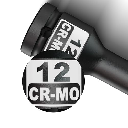 1/2" Drive 12 mm Hex Impact Bit Socket, H12 Allen Bit Socket, Metric, Cr-Mo Steel, Automotive Repair Industrial Maintenance and DIY Enthusiasts Alike - size: 1/2" H12 Deep