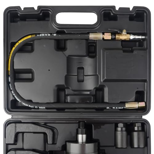 DAYUAN 24Pcs Pneumatic Diesel Injector Puller, Injector Puller Tool Kit | Air Vibration Injector Removal Tool, Seized Injector Removal, Compatible With Bosch Delphi Siemens Injectors, 20-30Nm Torque