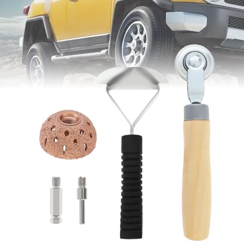 Tire Repair Patch Tools Kit 55mm Buffing Wheel & Tire Patch Roller Scraping Cutter for Car Tire Patches Grinding Polishing Accessories (55mm) - size: 55mm