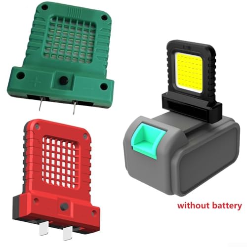 2PCS LED Inspection Lantern 14W Portable Work Light for Compatible for 20V 21V Power Tool Batteries Adjustable Socket Compact Flood Lamp for Camping and Jobsite(Black+red)