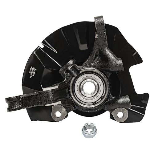 Detroit Axle - 4pc Steering Knuckles Kit for 07-11 Hyundai Accent, 2 Front Steering Knuckles & Wheel Bearing Hubs 2 Rear Wheel Bearing and Hubs 2007 2008 2009 2010 2011 Replacement - size: 4UW48690/Kit
