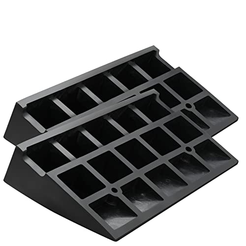 VEVOR Rubber Curb Ramp 2 Pack, 4.3" Rise Height Heavy-Duty 33069 lbs/15 T Capacity Threshold Ramps, Driveway Ramps with Stable Grid Structure for Cars, Wheelchairs, Bikes, Motorcycles - size: 4.3" H