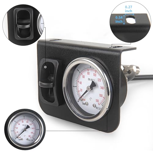Air Gauge Control Kit in-Cab Single Panel Paddle Valve Switch with Quick Connect Fitting for Air Bag Suspension System 0-180psi - color: Single dial