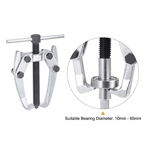 uxcell 2.5" 2-Jaw Gear Puller for Bearings, Pulleys Remove, High Carbon Steel Separate Lifting Device - size: 10mm - 65mm