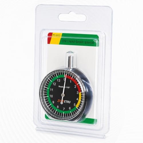 Ziopetru Tire Tread Depth Gauge,Portable Tire Measuring Tool Kit with Easy-Read Dials for Car, Truck, Motorcycle & Bus,Tire Wear Checker, Accurate 1/32" Tread Depth