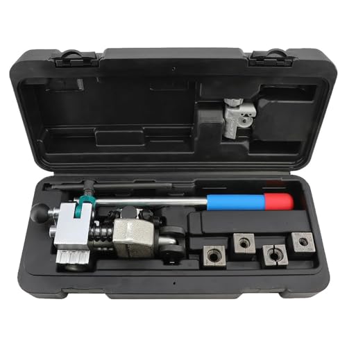 RQG Professional Brake Line Flaring Tool Kit, 45 Degree Single/Bubble/Double Flare Flaring Tool, 3/16" 1/4" 5/16" 3/8" Steel Aluminum Copper Tubing Flaring Tool