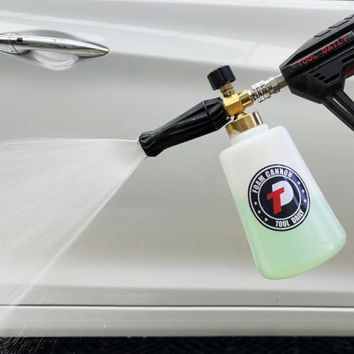 Tool Daily Foam Cannon for Pressure Washer with Car Wash Soap, 64 Fl Oz | Adjustable Snow Foam Lance 1.5 Liter, Additional Orifice Nozzle 1.1mm, 1/4" Quick Connect