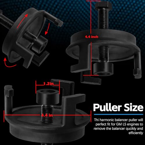 For GM LS Harmonic Balancer Puller 25264 Crank Pulley Puller for Chrysler Jeep Dodge, Harmonic Damper Puller for Engine Balancer Removal Replacement