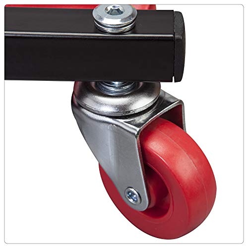 BIG RED 2-Piece Rolling Garage/Shop Creeper: 36" Padded Mechanic Cart with Headrest and 6 Casters, Red - style: Rolling Creeper