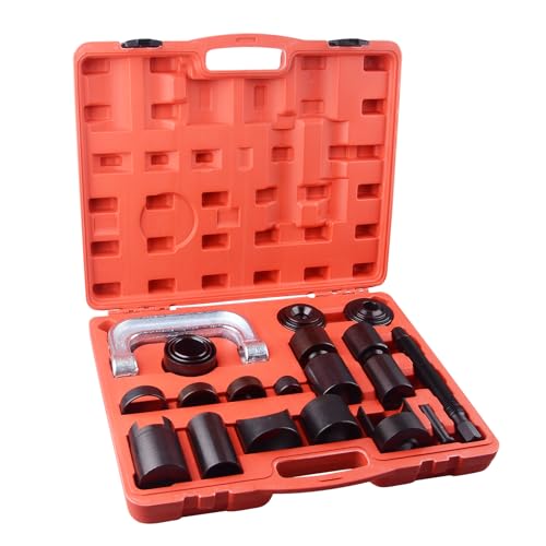 DAYUAN 21PCS Master Ball Joint Press Service Kit for 2WD 4WD Vehicle | Upper & Lower Ball Joint Service Kit,Removes & Installs Ball Joints,Brake Anchor Pin Tool,Carbon Steel,Red Case