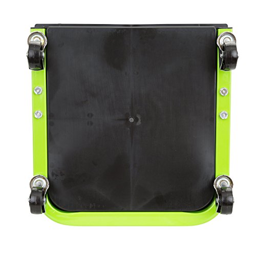 OEMTOOLS 24948 Cushioned Creeper Seat (with Tool Tray) | Comfortable Rolling Mechanic’s Seat with Ample Tool Storage – 11-1/2” x 12-1/2 Tool Tray | Rated for Up to 330 Lbs. | Green