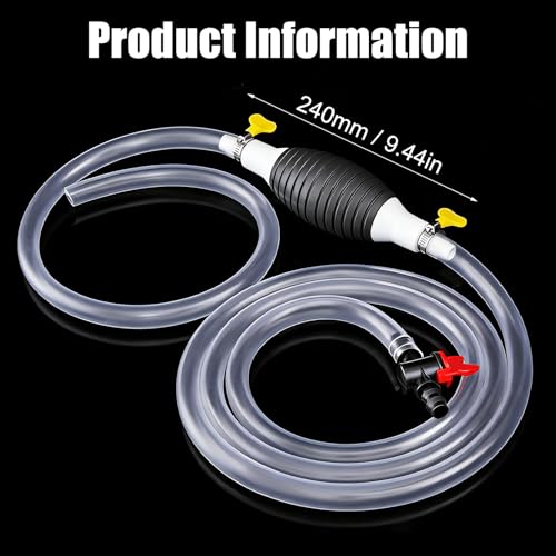 Multifunctional Liquid Siphon Pump, Large Diameter Manual Extractor for Gasoline,Home Use - with 3.2/4.9/6.5/9.8ft Hose (2PCS) - color: 2PCS