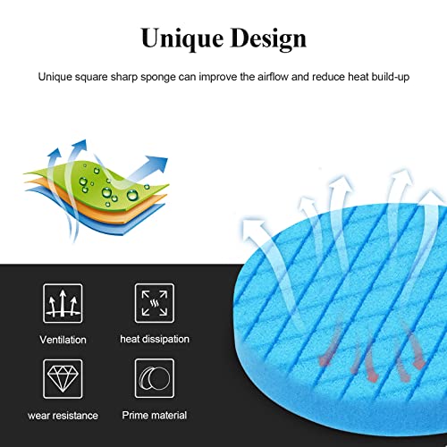 Autolock 5" Buffing Polishing Pads, 6Pcs 140mm Face for 5Inch Backing Plate | Compound Buffing Sponge and Woolen Pads Cutting Polishing Pad Kit for Car Buffer Polisher, Polishing and Waxing - size: 5.5 Inch