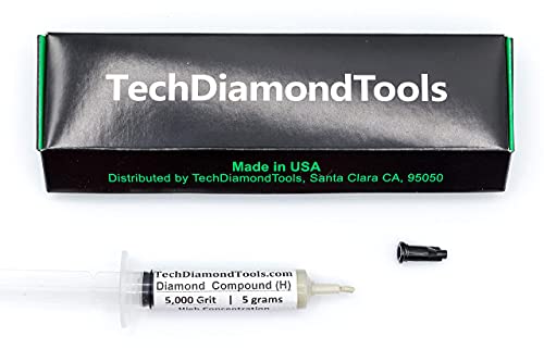 TechDiamondTools Diamond Polishing Compound Polishing Paste USA Made 5,000 Grit 2-3 Microns for Marble Glass Metal Rock Jewelry Resin Silver Chrome Gemstone with High Concentration of Diamond Powder - size: 5,000 grit / 2 - 3 microns