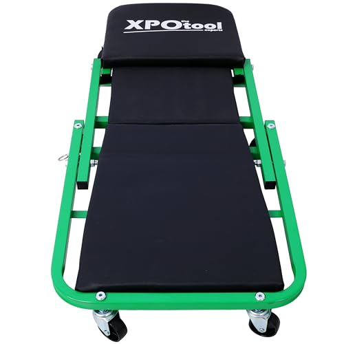 Mechanic Creeper - 36" Foldable Creepers Automotive with 6 Wheels | 2 in 1 Z Shape Creeper Seat 300Lbs Capacity Garage Chair | Low Profile Creeper Lay Down or Sit for Garage, Shop, Auto Repair Green