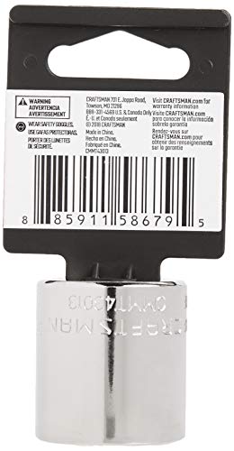 CRAFTSMAN Shallow Socket, SAE, 3/8-Inch Drive, 7/8-Inch, 6-Point (CMMT43013) - size: 7/8"