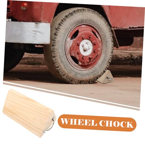 Happyyami Wooden Wheel Chock Tire Stabilizer for Trucks and Cars Anti-Slip Ramps for Travel Trailers RVs and Motorcycles Sturdy 2-Piece Set Grip for Secure Positioning