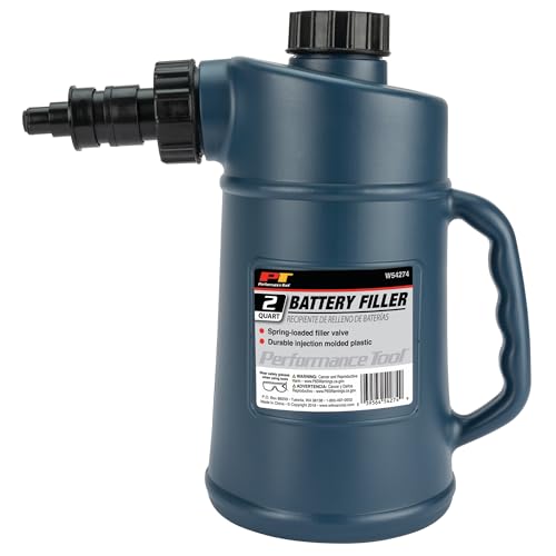 Performance Tool W54274 2 Quarts Battery Filler with Auto Shut Off and Drip-Free Valve, Perfect for Golf Cart and Deep Cycle Battery - style: Battery Filler (2QT)