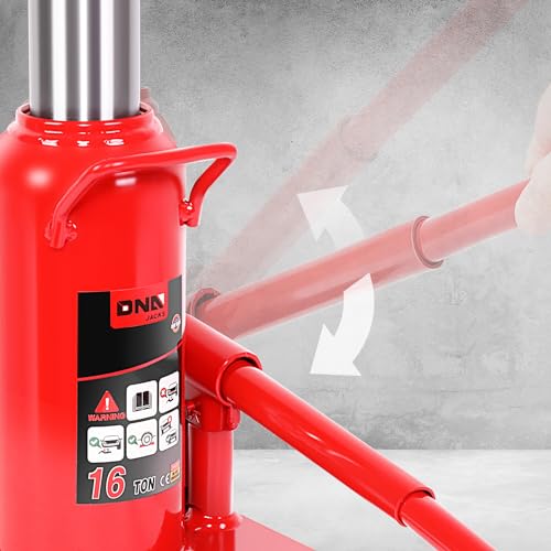DNA Motoring 16 tons / 32000 lbs Lifting Automotive Welded Hydraulic Bottle Jack for Repair Vehicle, Pickup, Truck, w/Manual Handle, Red,TOOLS-00361 - color: red, style: 16 ton