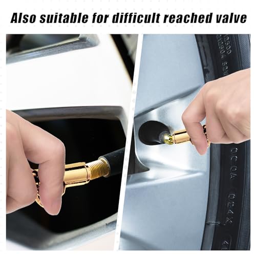 Tallew 10 Pack Dual Head Tire Pressure Gauge Heavy Duty Air Pressure Tire Gauge for Auto Truck Car RV Van Gage Range 10-150PSI, 1-10Bar (Gold) - color: Gold