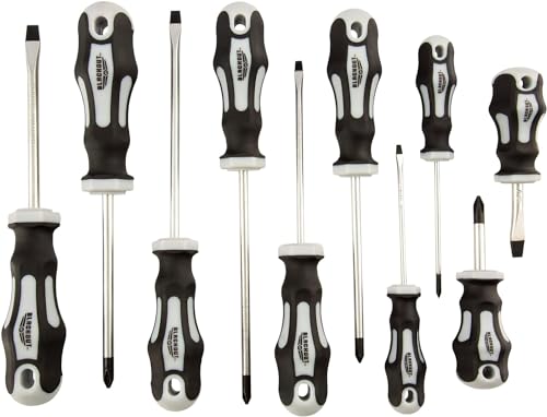 Blackout XP 10-Piece Slotted & Phillips Screwdriver Set Plus Zippered Carrying Bag | Precision Magnetic Screwdriver Tool Set, Black (10 Piece)