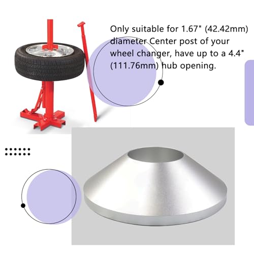 Manual Tire Wheel Changer Centering Cone, Fit for Most Passenger Car Truck, Billet Aluminum Upgrade Wheel Balancer Hold Down Cone Compatible with 1.67" Diameter Center, Fit Up to 4.4" Hub Opening - size: Large