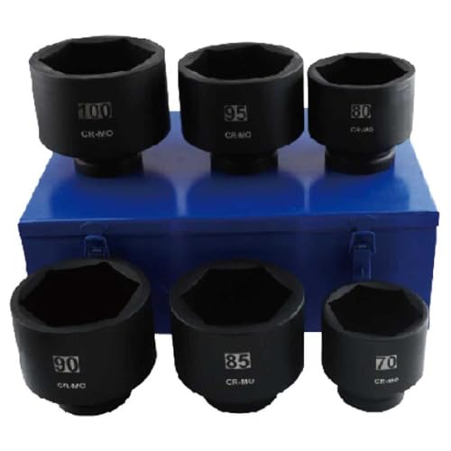 1 inch Large Impact Socket Set, 6 Piece Deep Drive Impact Socket Set, Standard 6-Point SAE Sockets, Cr-Mo Steel for Heavy-Duty Maintenance Work - style: zxttgj-1in-6pcs-SAE
