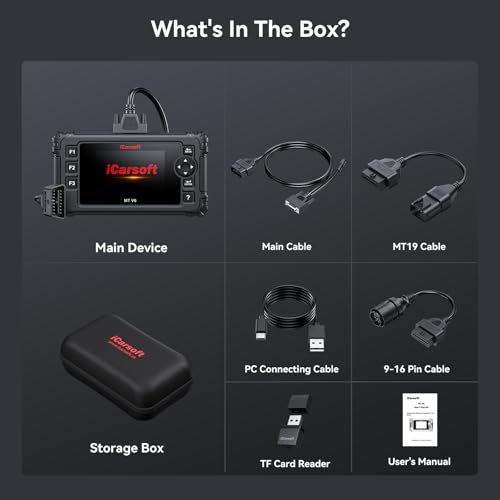 iCarsoft MT V6 for Indian Motorcycle Full System Diagnostic Tool Motorbike and Car 2-in-1 OBD2 Scanner Engine Code Reader with 33+ Active Test of Engine, AutoVIN, Battery Test, Lifetime Free Update