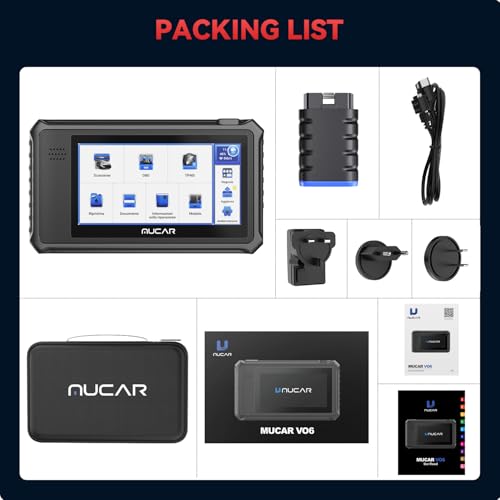 MUCAR VO6 Bidirectional Scan Tool, Full Systems Diagnostic OBD2 Scanner, Automotive Diagnostic Scanner for Car, 28+ Services Code Reader, CAN FD, FCA/AutoAuth, Lifetime Free Update=No Subscriptions