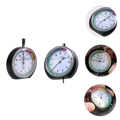 2Pcs Tire Depth Gauge Lightweight Portable Tread Measure Tool for Cars Trucks Accurate Tire Measure Device with Easy to Read Dial for Daily Use