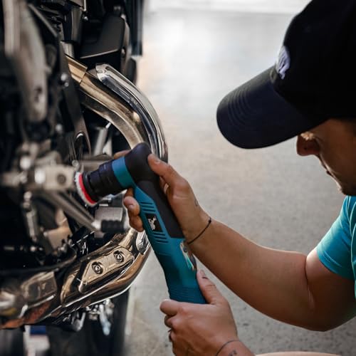 AUTIWOZ Cordless Mini Car Polisher Buffer, 6 Speeds, 2Pcs 2000mAh 1/3inch Orbital and Rotary Fast Change Polisher for Car Detailing, Micro Cordless Polisher for Car Boat Polishing WS02