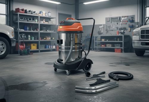 Industrial Wet/Dry Vacuum Cleaner | 2 Motors | 2000 Watt Power | 225 CFM | 21-Gallon Capacity JM773