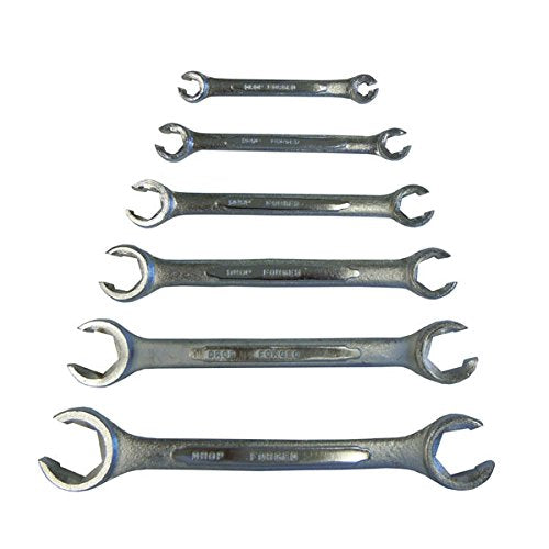 Shop-Tek/Valley 6-Piece Flare Nut Wrench Set, Made of Chrome Vanadium Steel (1/4"-1"), WR6FNS - Sold by Ucostore Only - size: 6-pc 1/4"-1" Flare Nut
