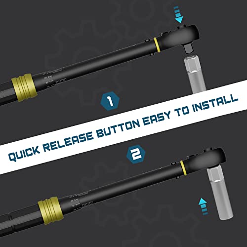 ANPUDS 3/8" Click Torque Wrench, 5-45 Ft-Lb/6.8-61 Nm, Lightweight Aluminum | ±3% Accuracy, Small Mini, 72-Tooth Reversible Ratchet, Dual Scale, for Bike, Motorcycle, Auto Spark Plug Repair, DIYers - size: 5-45 ft-lb / 6.8-61 Nm
