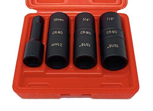 CTA Tools 1190 4-Piece Flip Socket Set - size: 4pc Set - 7/8"x15/16"- 3/4"x13/16"- 19mmx21mm - 1/2" Drive Extension