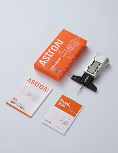 AstroAI Tire Tread Depth Gauge, LCD Digital Tire Tread Depth Gauge Tool with Inch and Millimeter Conversion of 0-1 in for Car Truck SUV Motorcycle Bus