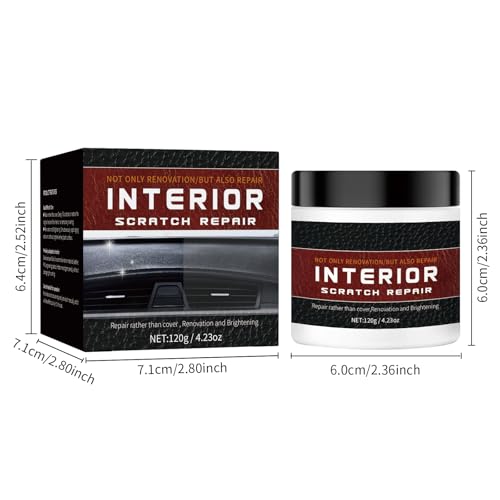 Car Scratch Repair Kit - 2026 Upgraded,Interior Scratch Remover for Car Dashboards, Plastics, and Leather, Long-Lasting Protection and Gloss Enhancement - 4.23 oz