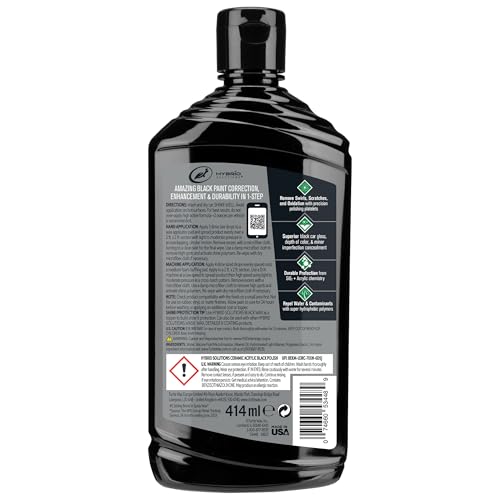 Turtle Wax Hybrid Solutions Ceramic Acrylic Black Car Polish and Wax, Car Scratch Remover & Car Paint Restorer for Black Cars, Deep Shine, Ceramic Coating Protection & Water Beading, 14 oz (Pack of 3) - size: 14 Fl Oz (Pack of 3)