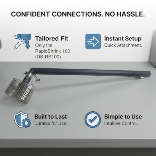 Dr. Shrink DS-RS-EXT 3' Extension for Rapid Shrink Heat Gun, Compatible Only with RS100 Heat Tool, Ideal for Shrink Wrapping, Durable and Easy to Use, Combustor Not Included