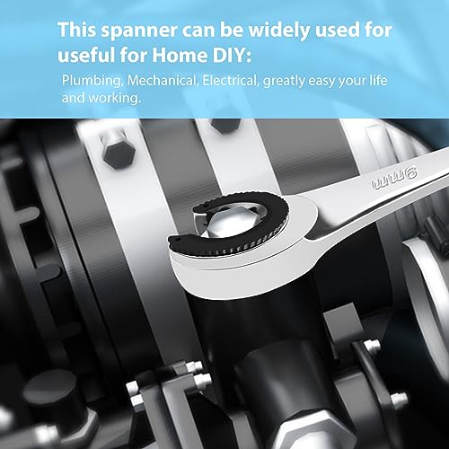 LOSCHEN 12pcs/set 8-19mm Metric Ratcheting Wrench Combination Wrench Set with 72 Teeth, Chrome Vanadium Steel Tubing Ratchet Spanner(US and European Patents) - size: Metric set/12pcs