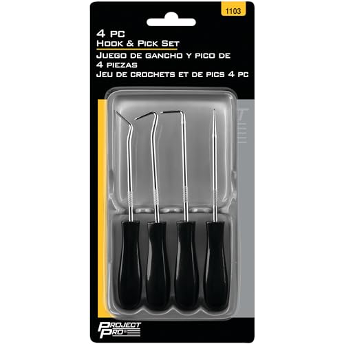 Performance Tool 1103 4-Piece Hook & Pick Set - Mark Metal or Plastic, Separate Wiring, Remove Fuses, Pick Up Small Parts and Washers - size: 1 Count (Pack of 1)