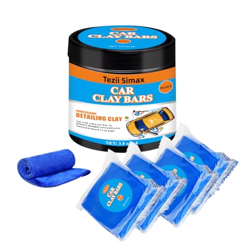 4-Pack (400g) Premium Auto Detailing Clay Bar Kit - Professional Grade Paint Decontamination & Pre-Wax Cleaner for Car, RV, Boat - Removes Tree Sap, Brake Dust, Iron Particles & Water Spots