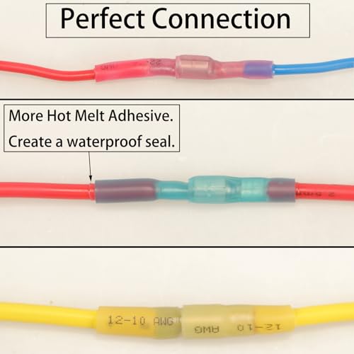 Feggizuli 110pcs Heat Shrink Bullet Wire Connectors Kit, Waterproof Bullet Terminals Connectors Female & Male Wire Crimp Terminals, Marine Grade Bullet Terminals