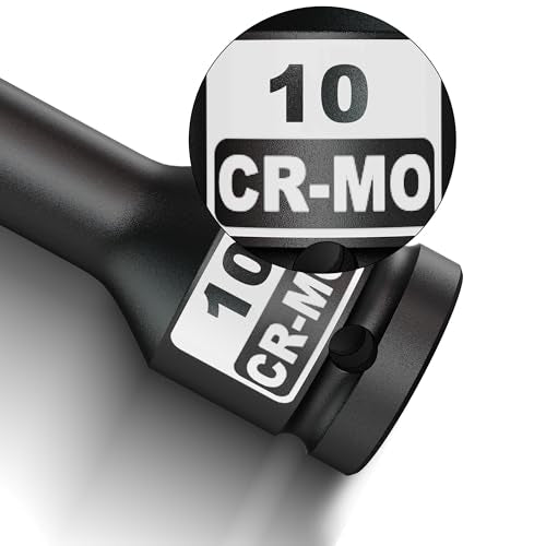 1/2" Drive 10 mm Hex Impact Bit Socket, H10 Allen Bit Socket, Metric, Cr-Mo Steel, Automotive Repair Industrial Maintenance and DIY Enthusiasts Alike - size: 1/2 Inch H10 Deep