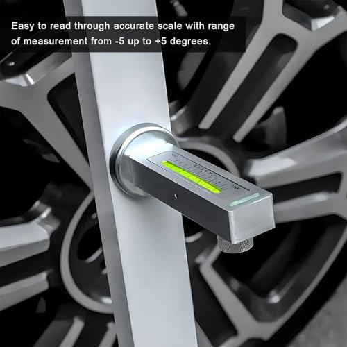 Adjustable Magnetic Gauge Tool, Camber Castor Strut Wheel Alignment Automotive Tire Repair Tool, Wheel Hub Allignment Instrument Magnetic Gauge Tool for Car RV Truck Camber (Black) - color: Black