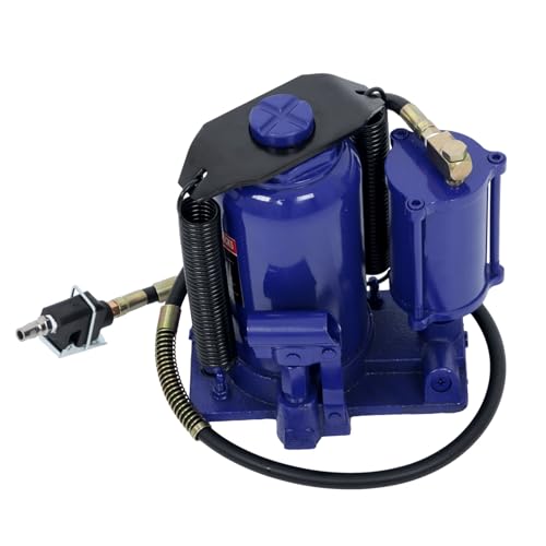 20 Ton Pneumatic Air Hydraulic Bottle Jack with Manual Hand Pump Replacement for Heavy Duty Auto Truck Travel Trailer Blue