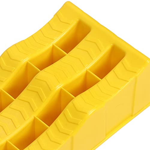 Fabater RV Leveling Ramps, Heavy Duty Molded Plastic Anti Slip Surfaces 3 Level Gradual Increments Vehicle Ramps, Car with 2 Pack for Trailer SUV RV Car on Uneven Ground