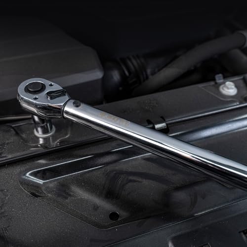 6-Piece 1-1/2" Drive Click Torque Wrench Set, 40-210Nm (±3% Accuracy), Master Torque Wrench Kit, Includes CR-V Sockets (17/19/21/24mm) & 5" Extension Bar, 72-Tooth Ratchet - size: 6pcs 1/2"