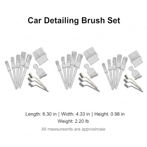 15-Piece Car Detailing Brush Set for Interior Vents, Dashboard Crevices & Console Gaps - Durable PP Plastic Cleaning Tool Kit - size: 6.3 x 4.33 x 0.98 in